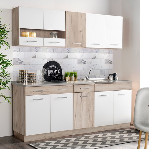 Cuisine équipée bois - Équipée, en